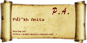 Pákh Anita névjegykártya