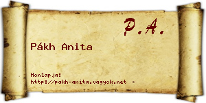 Pákh Anita névjegykártya