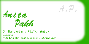 anita pakh business card